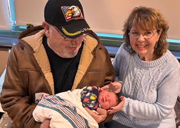 Stockings hung from mantle