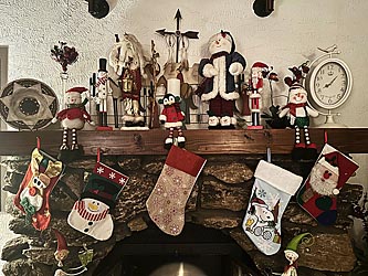 Stockings hung from mantle