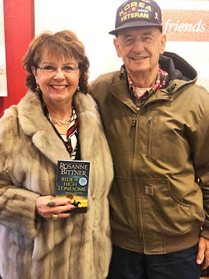 Rosanne and fan Chester Cripe. Chet now has 39 of Rosanne's books and plans to collect them all!